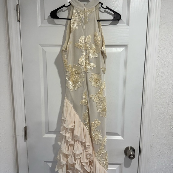 Cream and Gold Maxi Dress - Picture 2 of 4